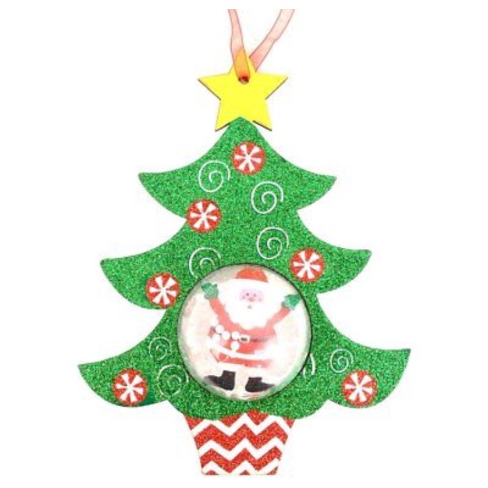 Holiday Sparkly Christmas Tree Ornament with Dome